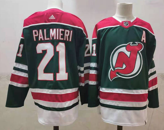 Men's New Jersey Devils Kyle Palmieri #21 Green Player Game Jersey