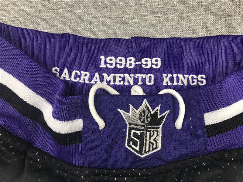 Men's Sacramento Kings 1998-99 Black Hardwood Classics Basketball Shorts