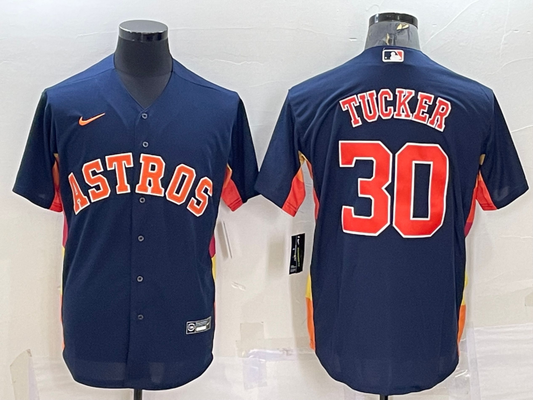 Men's Houston Astros Kyle Tucker #30 Navy Alternate Replica Player Name Jersey