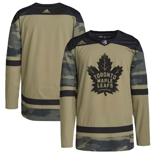 Men's Toronto Maple Leafs Camo Logo Military Appreciation Team Authentic Practice Blank Jersey