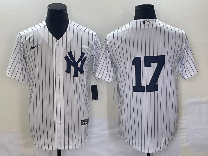 Men's New York Yankees Mickey Rivers #17 White Replica Player Name Jersey