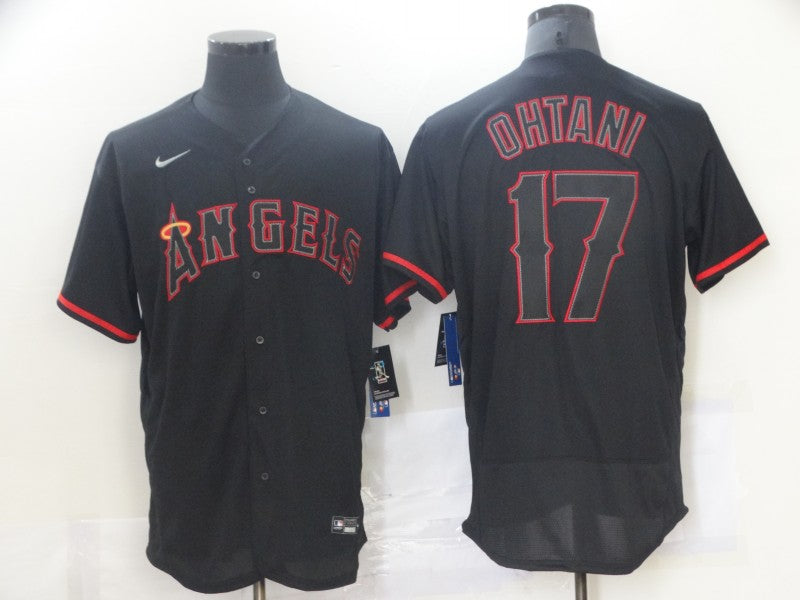 Men's Los Angeles Angels Shohei Ohtani #17 MLB Black Sewn Baseball Jersey