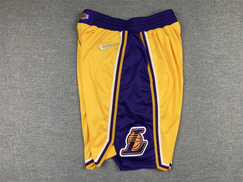 Men's Los Angeles Lakers Yellow Hardwood Classics Basketball Shorts