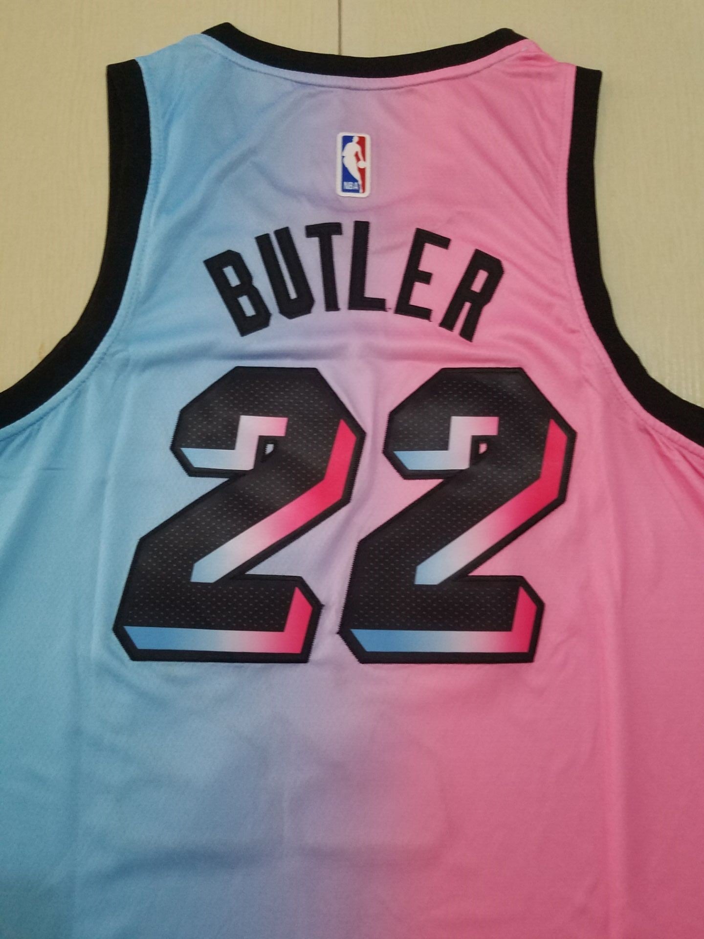 Men's Miami Heat Jimmy Butler #22 NBA Pink Blue Swingman Jersey - City Edition