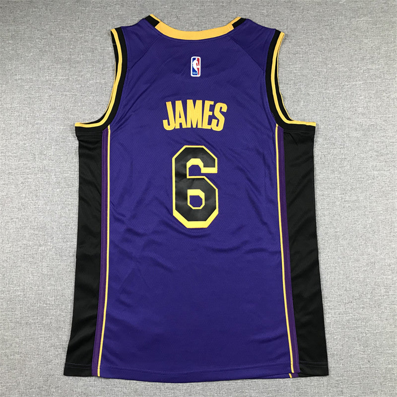 Men's Los Angeles Lakers LeBron James #6 Purple 2022/23 Swingman Jersey - Statement Edition