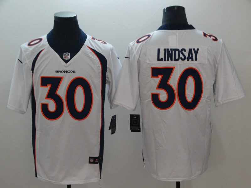 Men's Denver Broncos Phillip Lindsay #30 White Game Jersey