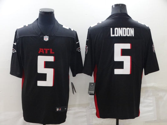 Men's Atlanta Falcons Drake London #5 Black Game Jersey