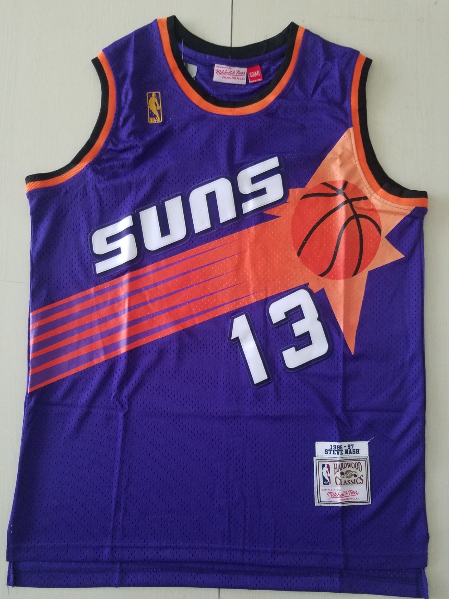 Men's Phoenix Suns Steve Nash #13 Purple 1996-97 Throwback Stitched Jersey