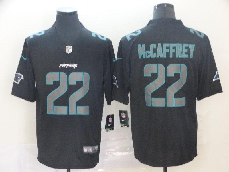 Men's Carolina Panthers Christian McCaffrey #22 Black Authentic Game Jersey