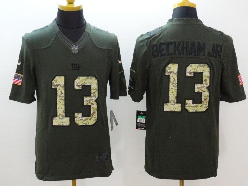 Men's New York Giants Odell Beckham Jr. #13 Army Green Game Jersey