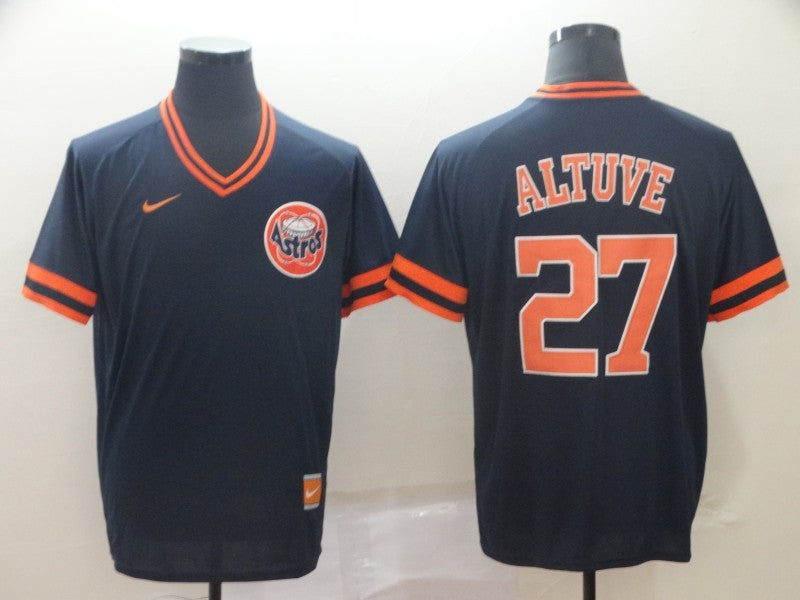 Men's Houston Astros Jose Altuve #27 Navy Authentic Game Jersey