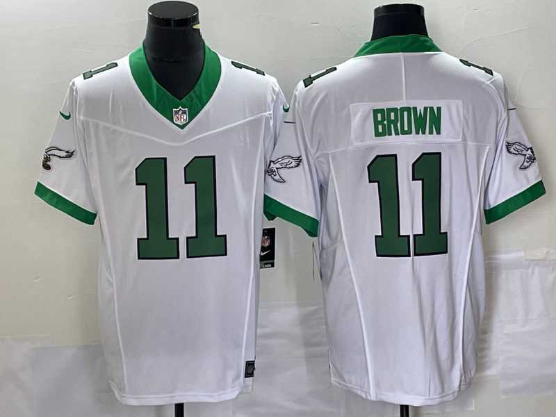 Men's Philadelphia Eagles A.J. Brown #11 White Game Player Jersey