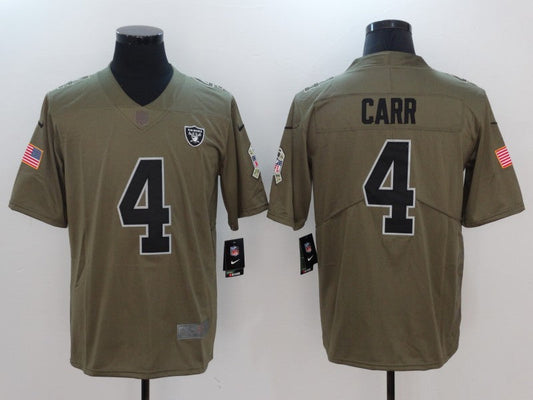 Men's Las Vegas Raiders Derek Carr #4 Brown Game Player Jersey