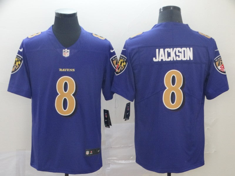 Men's Baltimore Ravens #8 Lamar Jackson Purple Jersey