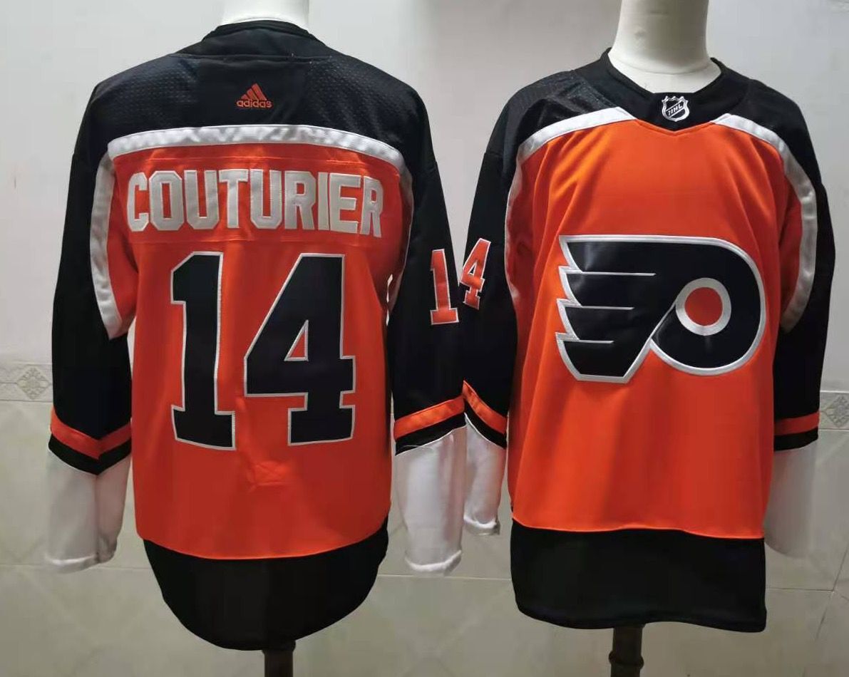 Men's Philadelphia Flyers Sean Couturier #14 Orange Game Jersey