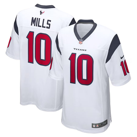 Men's Houston Texans Davis Mills #10 White Game Jersey