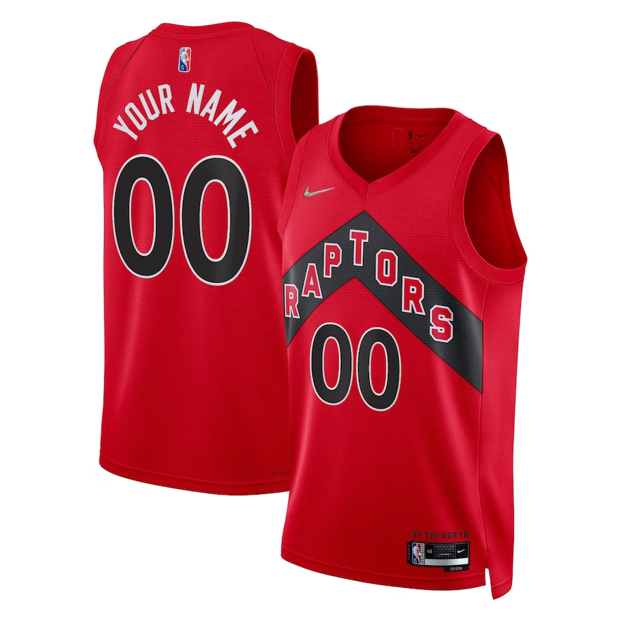 Men's Toronto Raptors Red 2021/22 Diamond Swingman Custom Jersey - Icon Edition