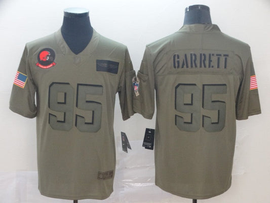 Men's Cleveland Browns Myles Garrett Olive Game Jersey