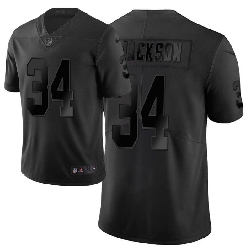 Men's Las Vegas Raiders #34 Bo Jackson Black City Edition Game Jersey