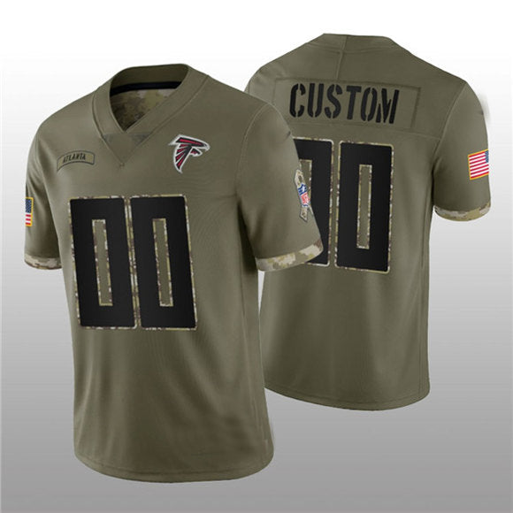 Custom Atlanta Falcons ACTIVE PLAYER 2022 Olive Salute To Service Limited Stitched Jersey Football Jerseys