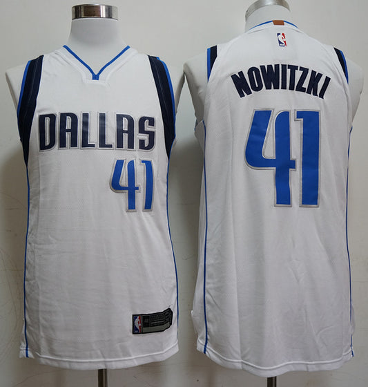 Men's Dallas Mavericks Dirk Nowitzki #41 NBA White Replica Swingman Jersey