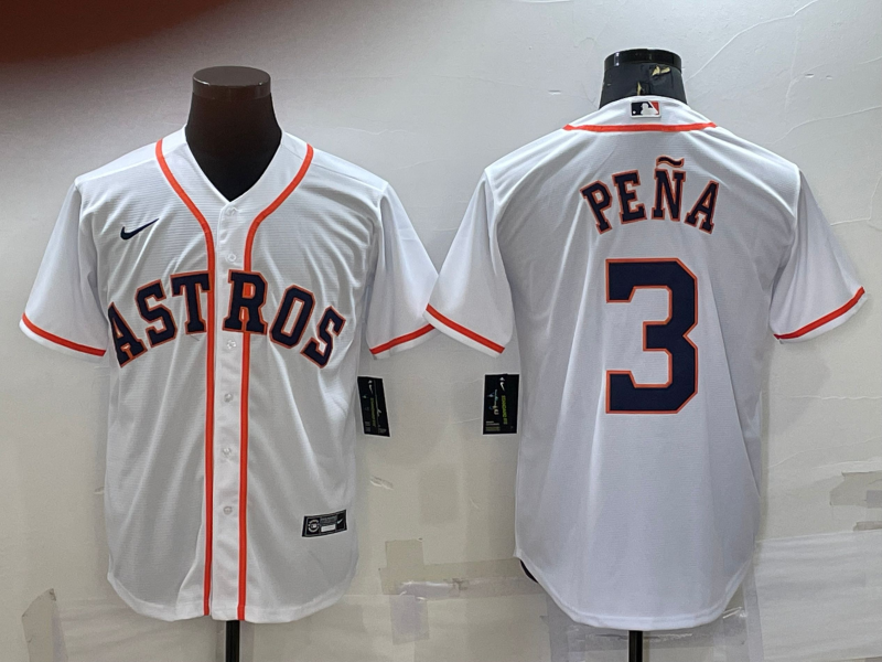 Men's Houston Astros Jeremy Pena #3 White Home Replica Jersey