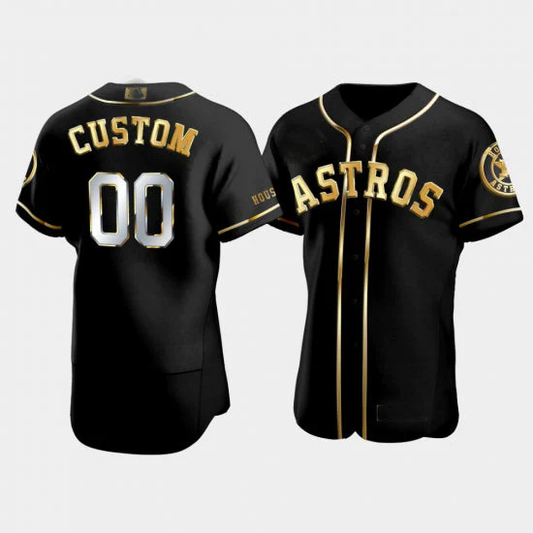 Men's Houston Astros Black Replica Player Custom Jersey