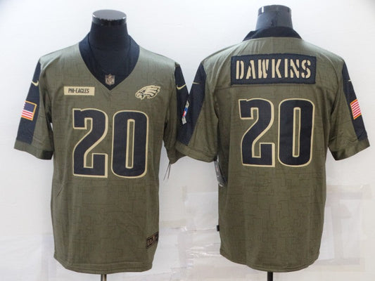 Men's Philadelphia Eagles Brian Dawkins #20 Brown Team Game Jersey