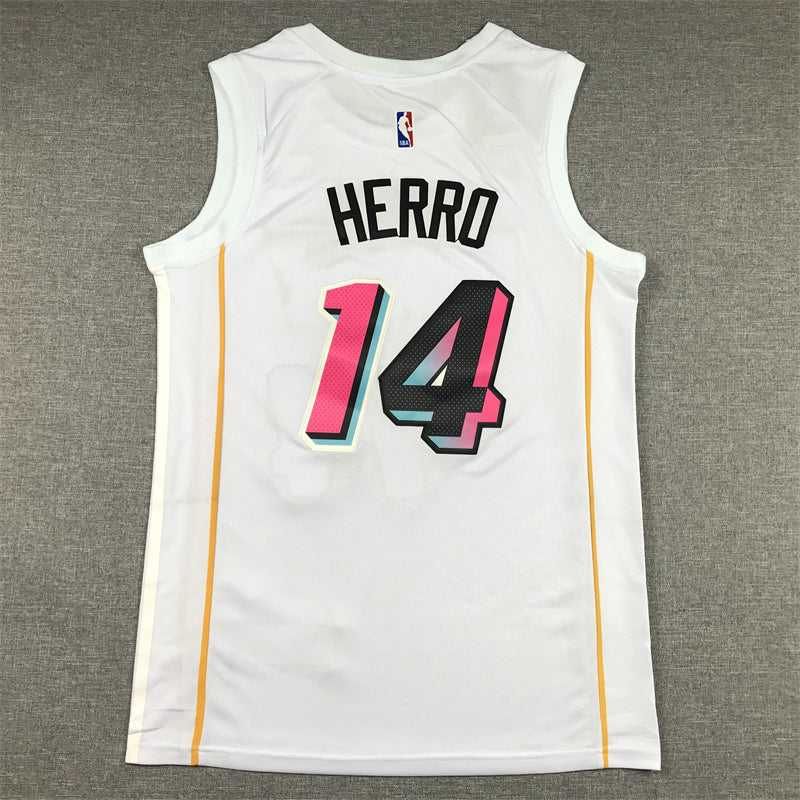 Men's Miami Heat Tyler Herro #14 White 2022/23 Fastbreak Jersey - City Edition