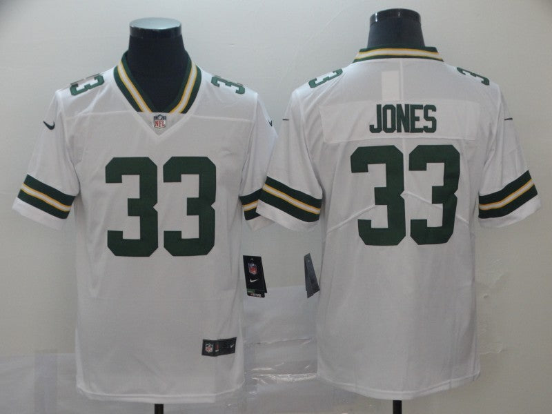 Men's Green Bay Packers Aaron Jones #33 White Player Game Jersey