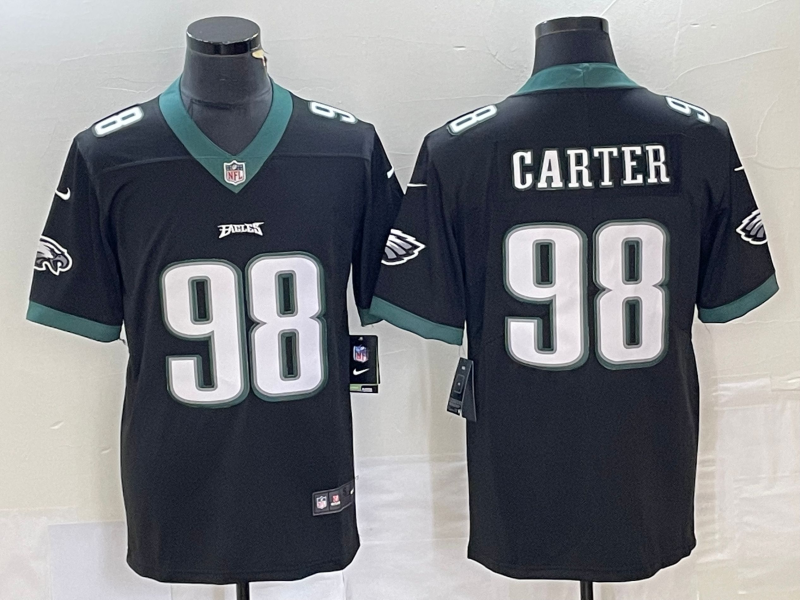 Men's Philadelphia Eagles Jalen Carter #98 Black Vapor F.U.S.E. Limited Jersey