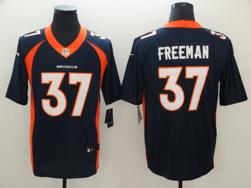 Men's Denver Broncos Royce Freeman #37 Navy Game Jersey