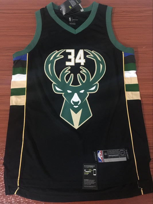 Men's Milwaukee Bucks Giannis Antetokounmpo #34 Black Player Jersey