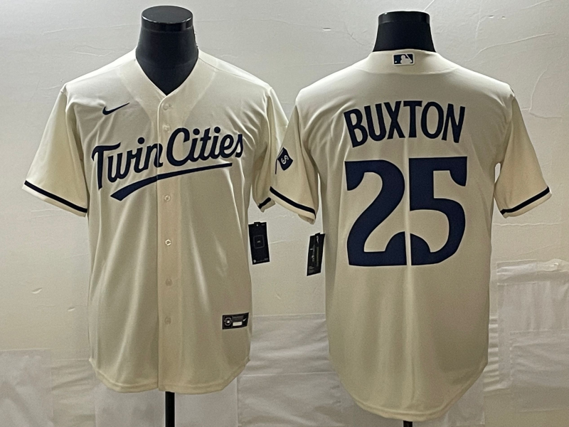 Men's Minnesota Twins Byron Buxton #25 Beige Alternate Replica Player Jersey