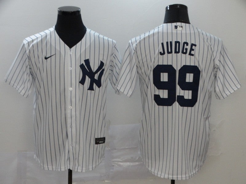 Men's New York Yankees Aaron Judge #99 White Replica Baseball Jersey