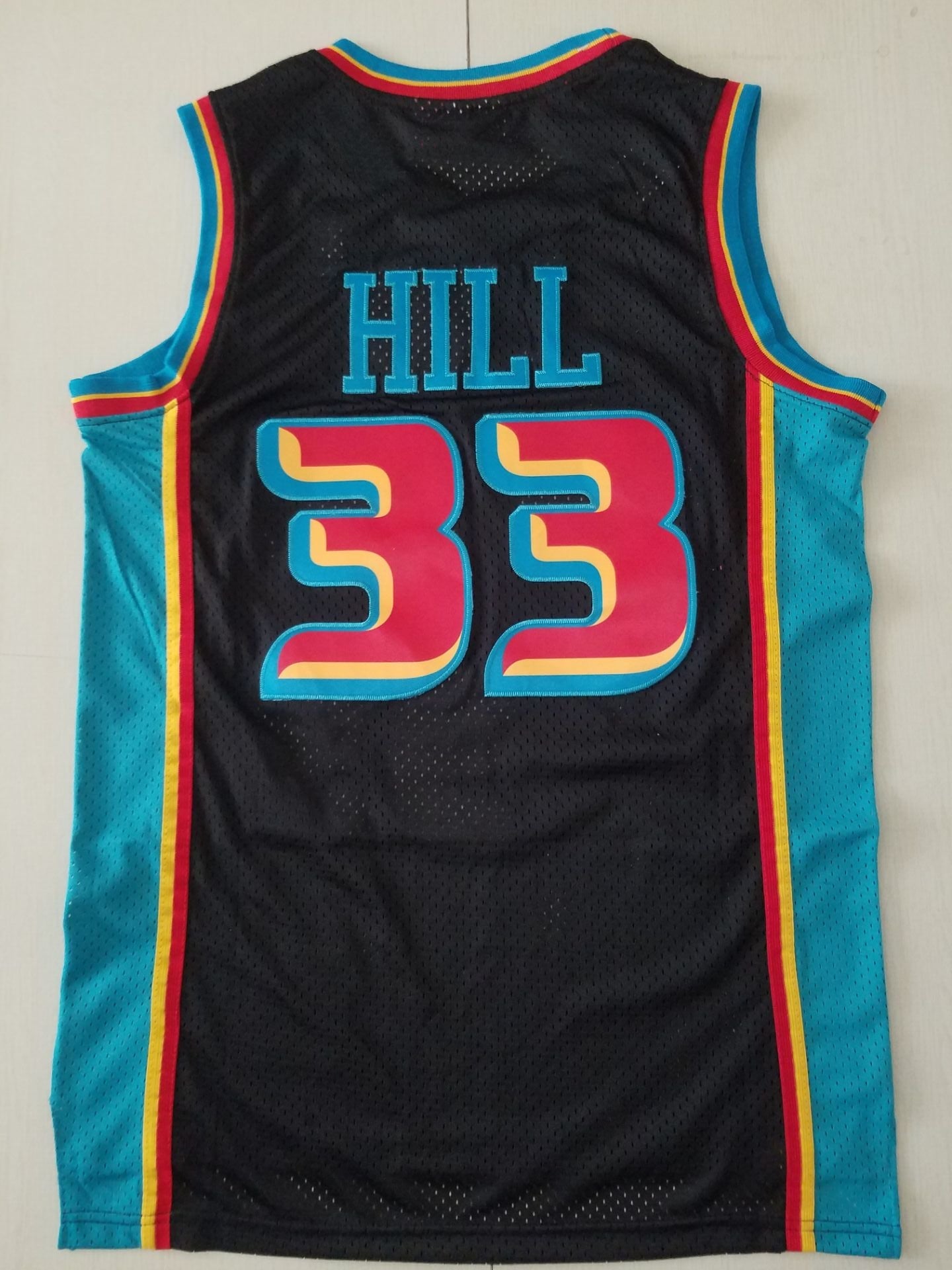 Men's Detroit Pistons Grant Hill 1998-99 Black Hardwood Classics Swingman Jersey