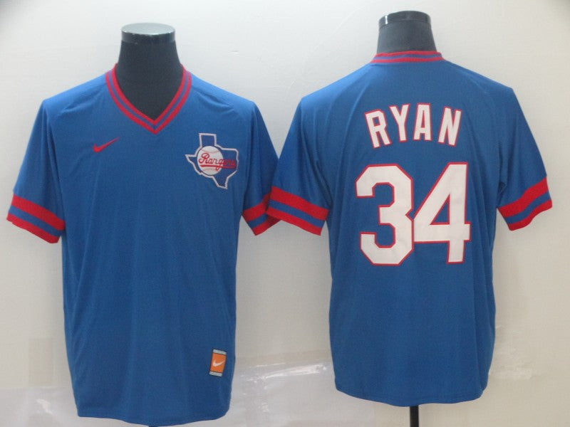 Men's Texas Rangers Nolan Ryan #34 Blue Player Jersey