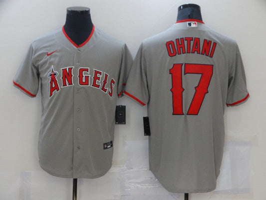 Men's Los Angeles Angels Shohei Ohtani #17 Gray Sewn Baseball Jersey