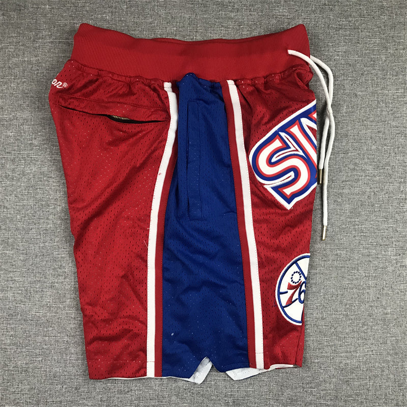 Men's Philadelphia 76ers Red Hardwood Classics Authentic Basketball Shorts