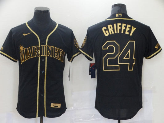 Men's Seattle Mariners Ken Griffey Jr. #24 Black Authentic Baseball Jersey