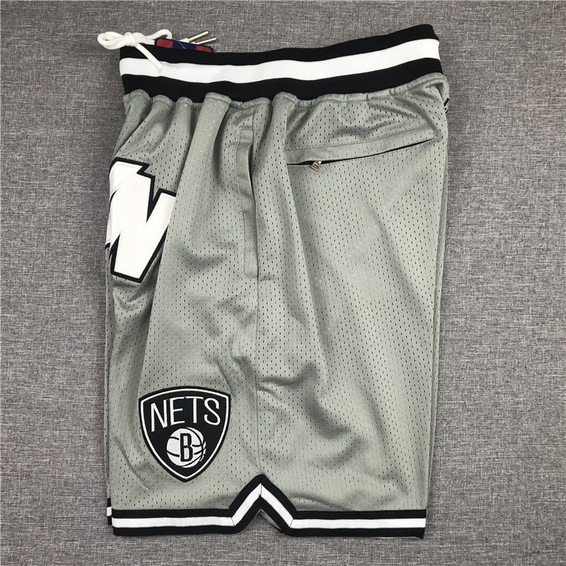 Men's Brooklyn Nets Gray Basketball Retro Shorts