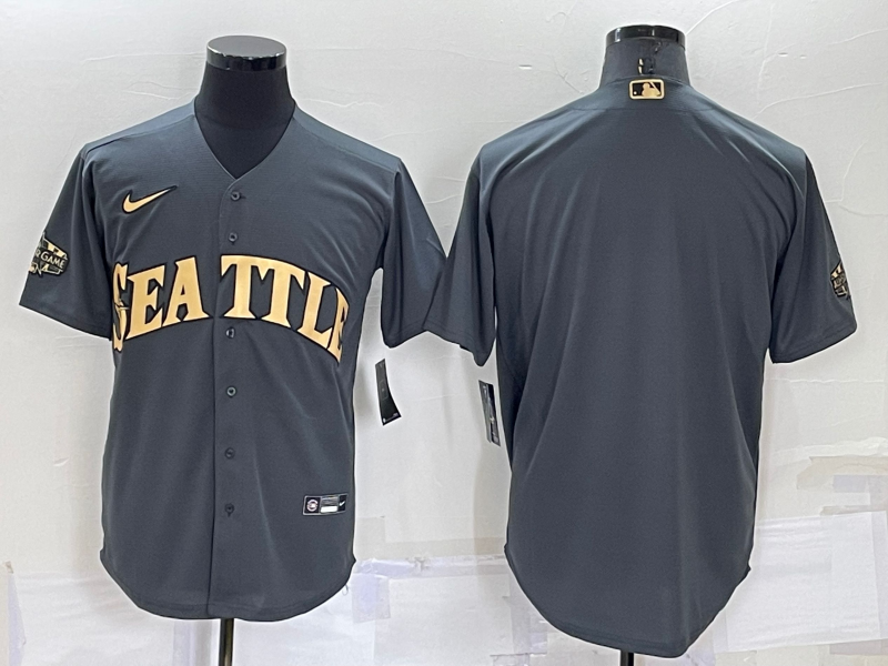 Men's Seattle Mariners Dark Gray Replica Blank Jersey