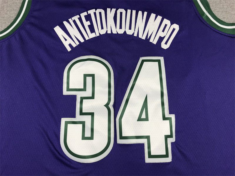 Men's Milwaukee Bucks Giannis Antetokounmpo #34 Purple 2022/23 Swingman Jersey - Classic Edition