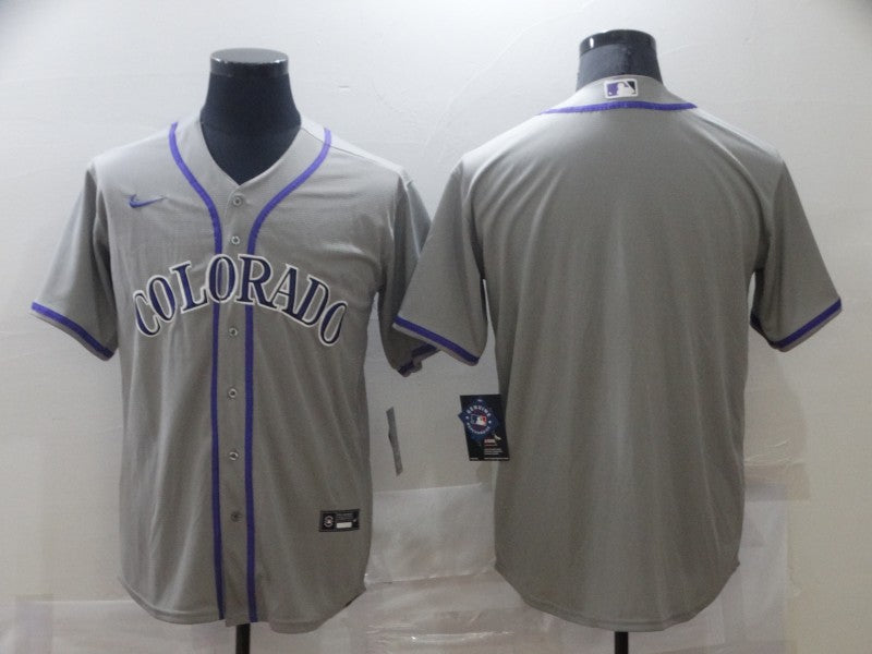 Men's Colorado Rockies Gray Replica Blank Jersey