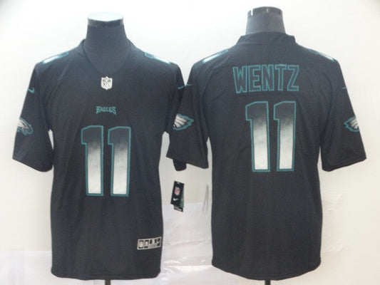 Men's Philadelphia Eagles Carson Wentz #11 Black Replica Game Jersey