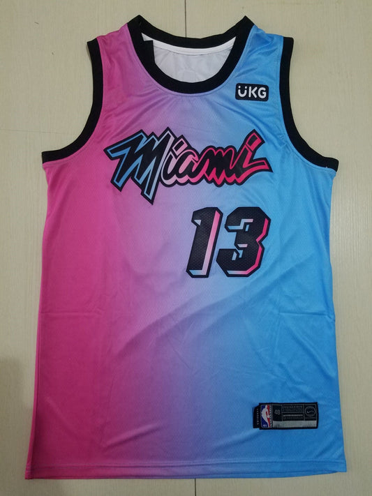 Men's Miami Heat Bam Adebayo Pink/Blue 2020/21 Swingman Jersey ¡§C City Edition