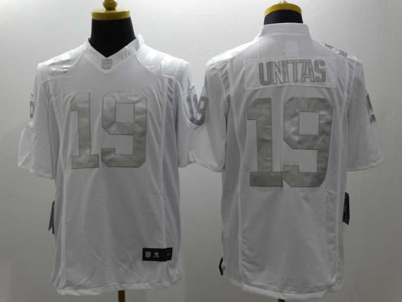 Men's Indianapolis Colts Johnny Unitas #19 White Game Jersey