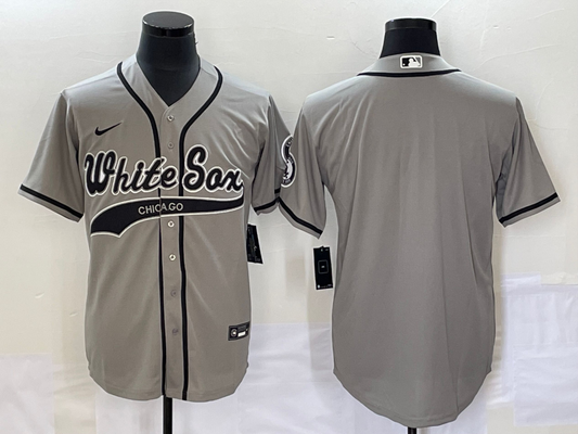 Men's Chicago White Sox Gray Replica Blank Jersey Joint Edition