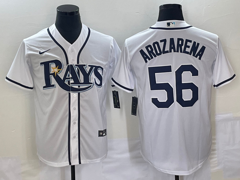 Men's Tampa Bay Rays Randy Arozarena #56 White Replica Player Jersey