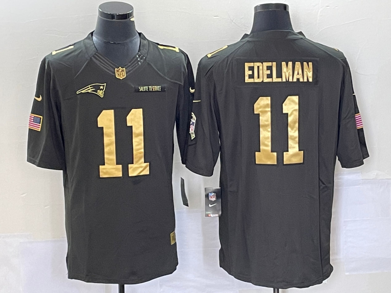 Men's New England Patriots Julian Edelman #11 Black Player Jersey